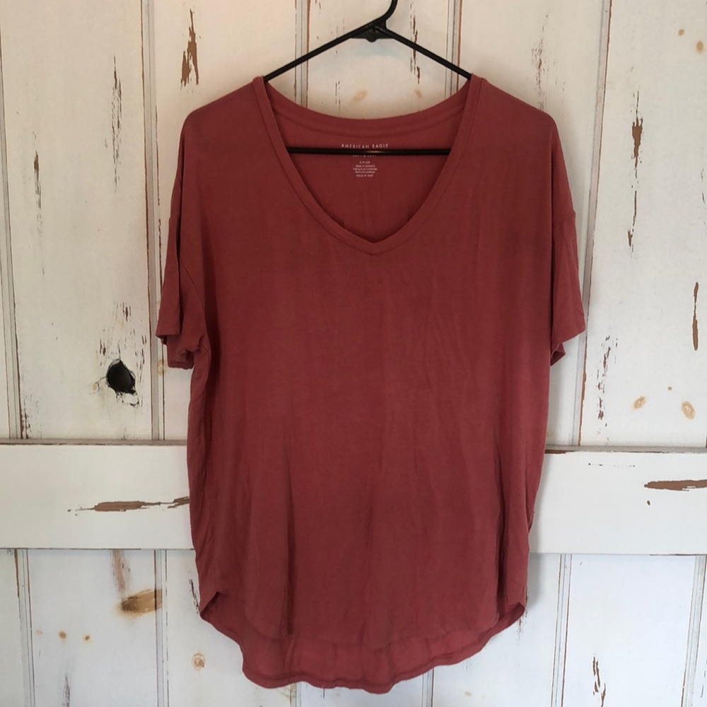 Burnt Orange American Eagle Oversized Shirt